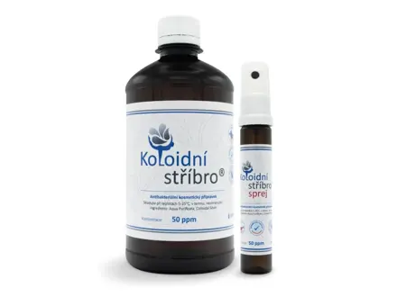 KOLOIDNÉ STRIEBRO 500 ml + 25 ml sprej 50 ppm KOLOIDNÉ STRIEBRO 500 ml + 25 ml sprej 50 ppm