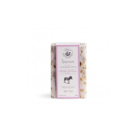 Mydlo z oslieho mlieka DUO–Pétales de rose/Lait d`anesse (Lístky ruže / Oslie mlieko 125g