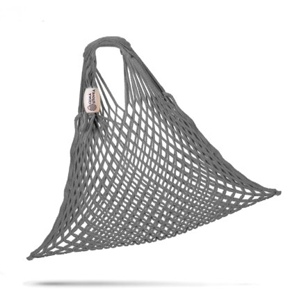 Sieťová taška - pružná bavlna - šedá
