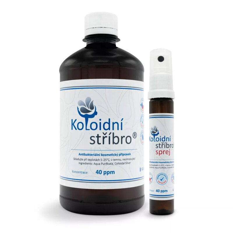 KOLOIDNÉ STRIEBRO 500 ml + 25 ml sprej 40 ppm KOLOIDNÉ STRIEBRO 500 ml + 25 ml sprej 40 ppm