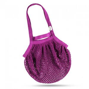 Sieťová taška cez rameno - bavlnený kôš - fialová